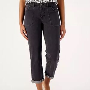 LOGO by Lori Goldstein Black Boyfriend Jeans